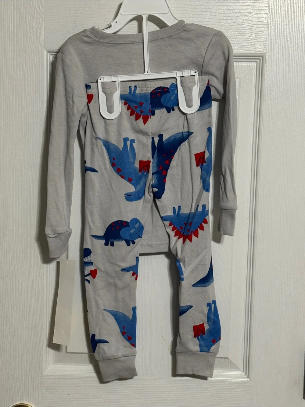 Carter's Light Gray Dinosaur Snacks Love Language Toddler Pajama Set